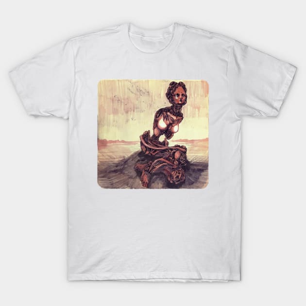 Begging Athena T-Shirt by Takeshi Kolotov